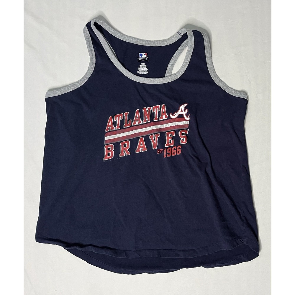 MLB Merchandise Atlanta Braves Tank Top Shirt Women's Size 1X Blue Sleeveless